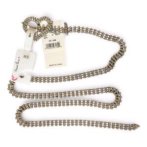Rhinestone Heart Bucle Belt Size S-M Macy's Backstage True Love- 3 Row New